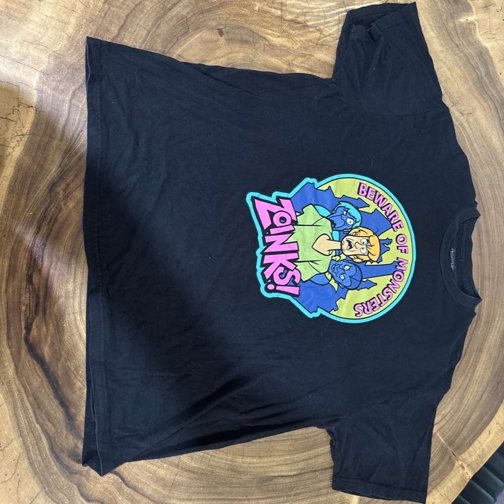Scooby-Doo Graphic T-Shirt Mens XL Black Zoinks Shaggy Beware Of Monsters